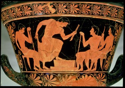 Una gara musicale, dettaglio da un calice attico a figure rosse, da Cervetri, Italia, c.510 a.C. da Euphronios